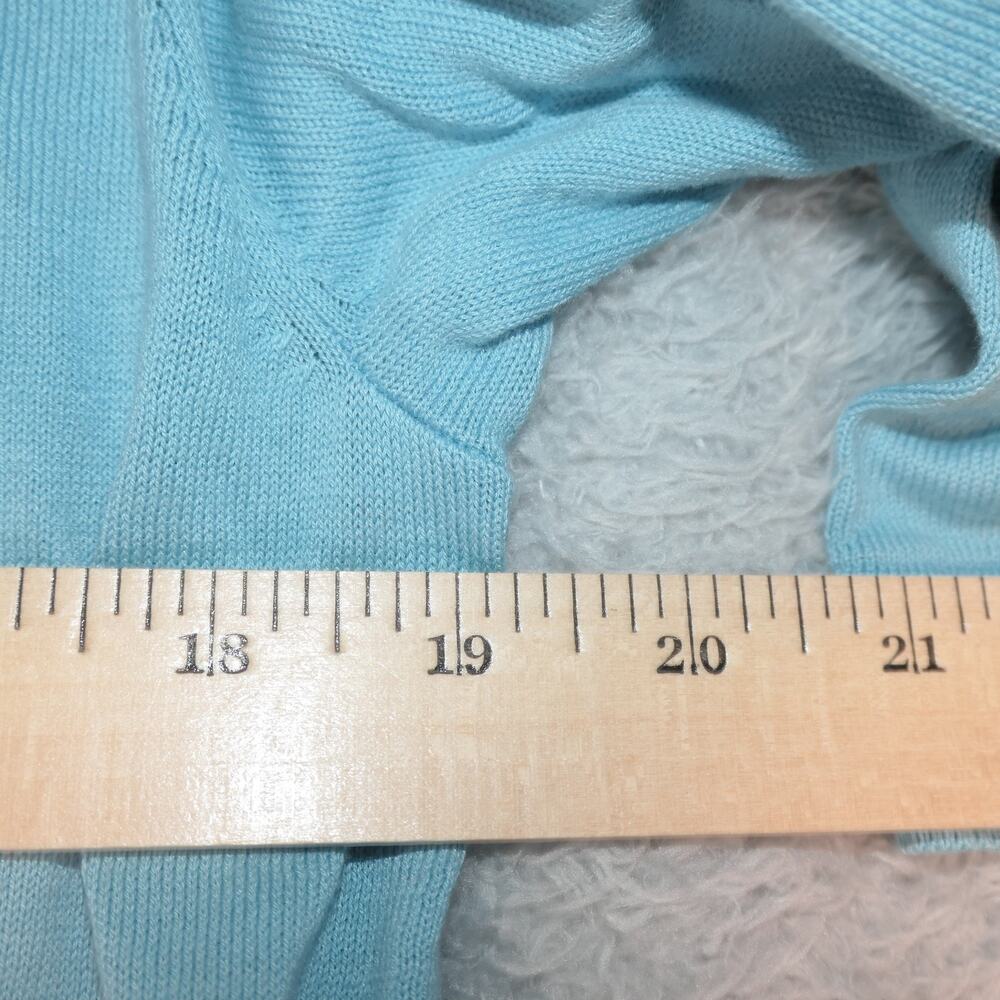 Talbots Cardigan Sweater Womens Medium Blue Open Front 3/4 Sleeve Lightweight - Picture 7 of 11